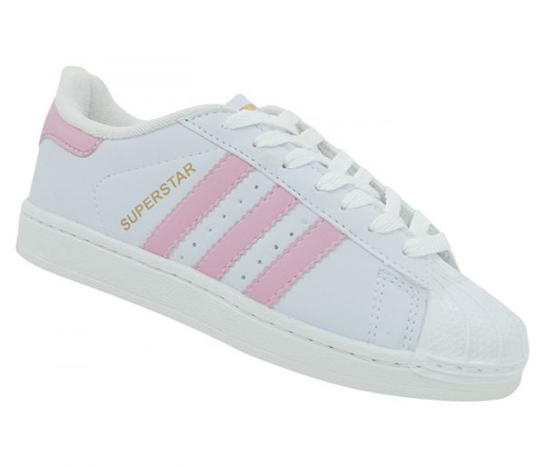 Tênis Feminino Adidas Superstar Branco e Rosa