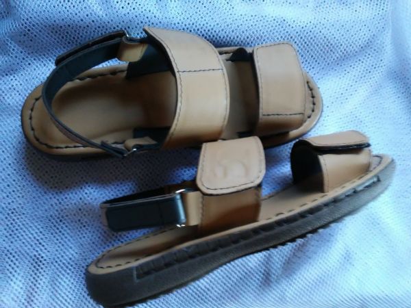 sandalia masculina em couro legitimo