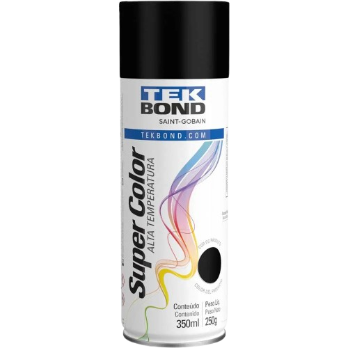 Tinta spray preto fosco alta temperatura 350ml - TEKBOND
