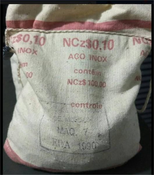 Sache 10 centavos 1990, lacrado, 100% FC, contendo 1.000 moedas