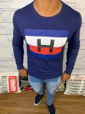 Camiseta Manga Longa Tommy Hilfiger - Azul Marinho      Marca: Tommy Hilfiger     REF. SDM8