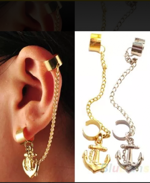 Brinco pressão âncora falso piercing