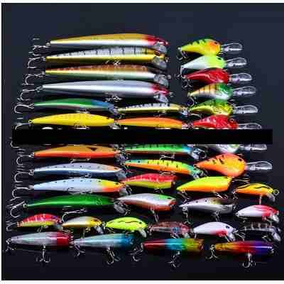 Kit 40pcs Isca De Pesca Muito Mixed 7 Modelos 40 Cor