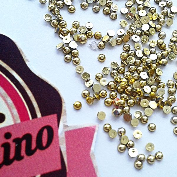 Meia Pérolas Dourado
