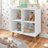 Estante Montessoriana 75 4 Nichos Branco 1238 J A Moveis