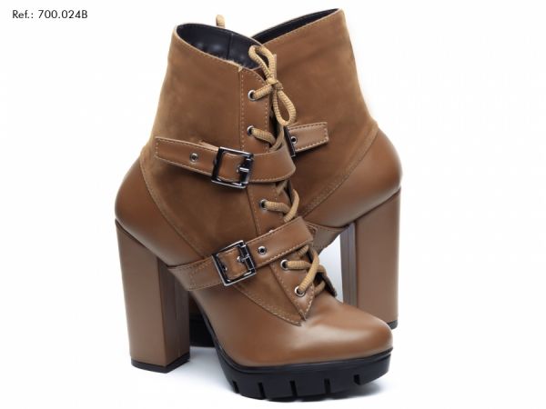 1-Ankle Boot com meia pata feminina roqueira- bota cano curto salto TORRICELLA inverno luxo