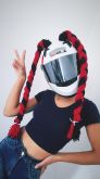 Trança Preto e vermelho