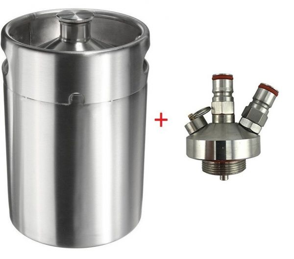 Barril Growler Keg 10 Litros + Tampa Ball Lock Postmix