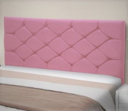 Cabeceira King Bony 195 Veludo Suede Rose SR Cabec