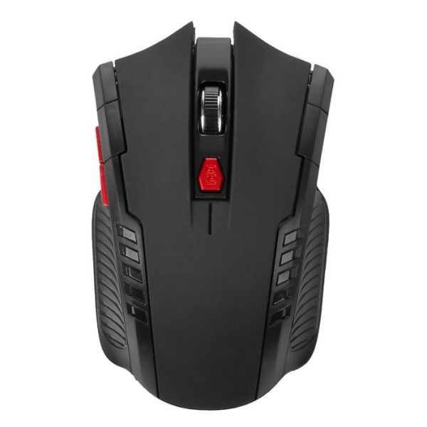 08 2.4GHz 6 Keys 800 ~ 2000dpi ajustável Optical Mouse - Black  Mini 2.4GHz 6 Keys 800-2000DPI ajust