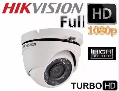 Câmera Dome Turbo HD 1080P 2MP IR 20 MTS, IP66 da Hikvision
