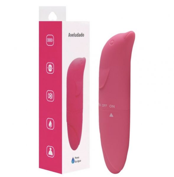 VIBRADOR PONTO G AVELUDADO COM FORMATO GOLFINHO COR PINK SEXY IMPORT