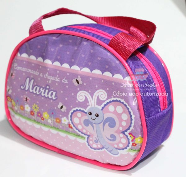 Lembrancinha Necessaire Meia Lua Borboleta