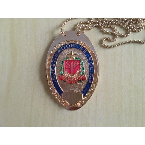 DISTINTIVO POLICIA CIVIL SP INVESTIGADOR PLACA á OURO