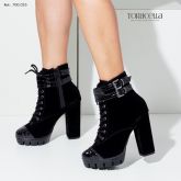 1-Ankle Boot com meia pata feminina- bota cano curto salto tratorada TORRICELLA inverno luxo