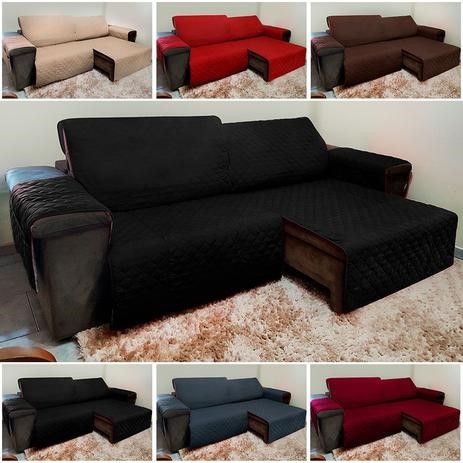 Capa Protetora Sofa Retratil Martelado 3Lgs Preto Vera Lucia