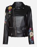 JAQUETA LEATHER BORDADA AMARO