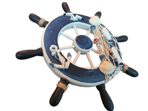 Enfeite Decorativo de Parede - Timão Em Madeira c/Resina 22 cm