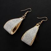 estilo europeu, brincos de liga leve queda em forma de arco (ouro, prata) (1 par) #01110373
