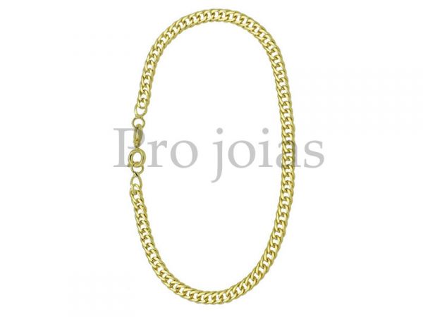 Pulseira masculina folheada a ouro com gomos de 4 mm de espessura. - 1.202