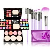 eleza Make Up Pó Blush Sombra 7 PCS Roxo Maquiagem Jogo de Escova com Caixa de Maquiagem Conjunto de