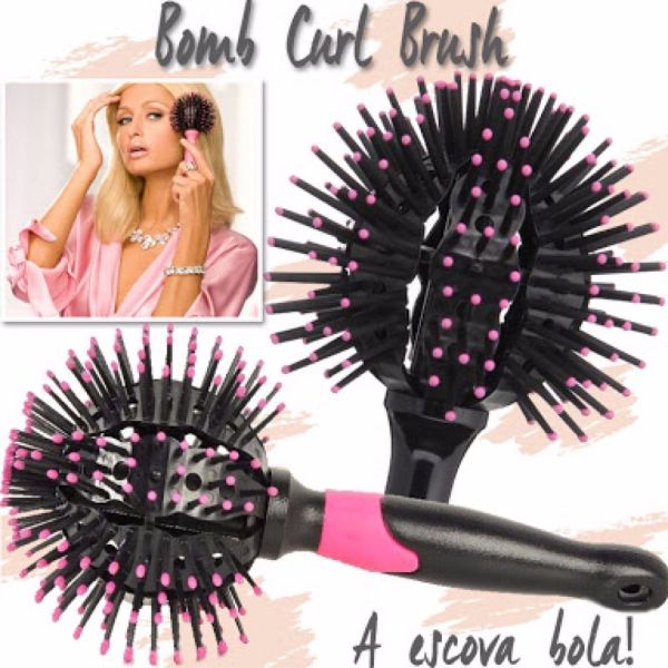 3D Bomb Curl Brush Escova Modeladora para Cachos