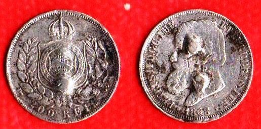 MAG P628 -  200 réis 1868 - D.Pedro 3º tipo (no estado)