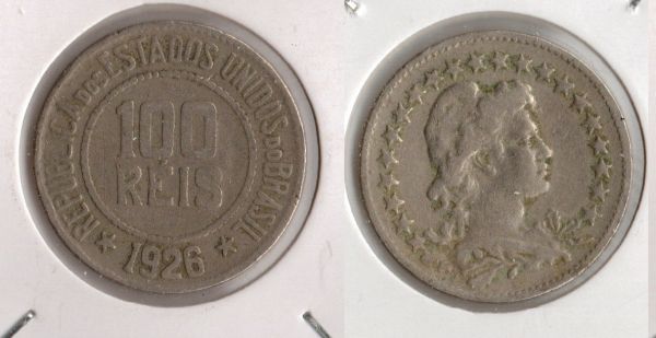 V080 - 100 Réis 1926 - Tiragem 1.807.000