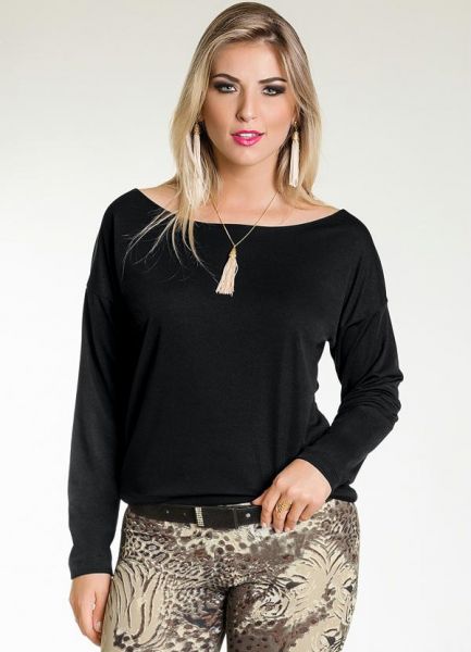 Blusa Manga Longa Preta