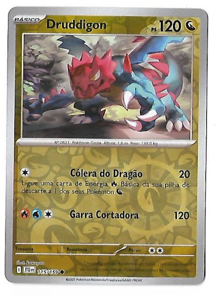 Pokemon Druddigon Reverse Foil Escarlate e Violeta Amigos de Jornada
