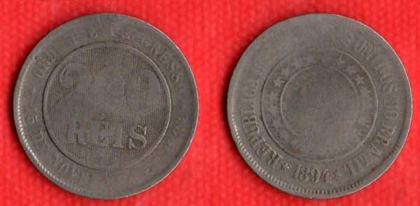 V047-2 - 200 Réis 1894 - Tiragem 1.561,500