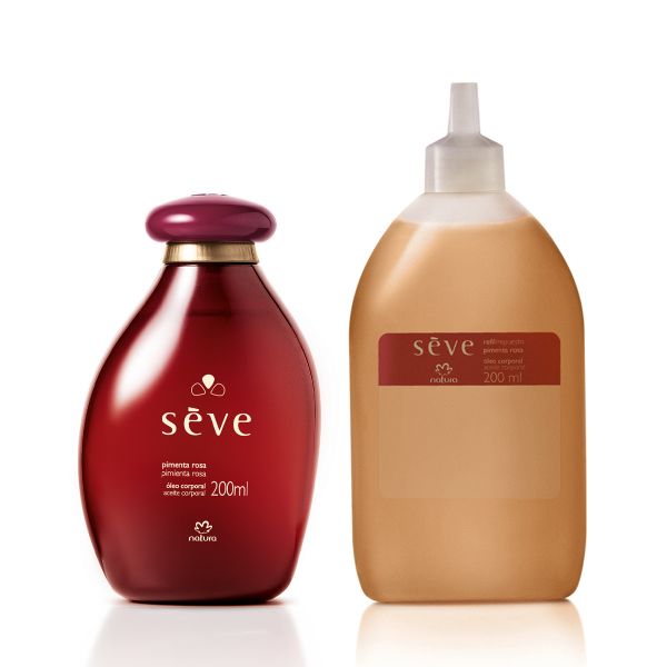 Sève Pimenta Rosa óleo corporal com refil - 2x200ml