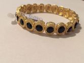 Pulseira Dourada Cristal Preto