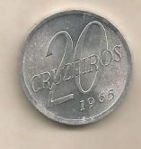V285-1 - 20 Cruzeiros 1965- Ótimo estado.