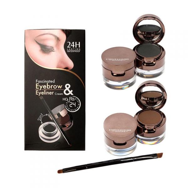 4 em 1 + Brown Black Gel Eyeliner sobrancelha e maquiagem em pó P064303