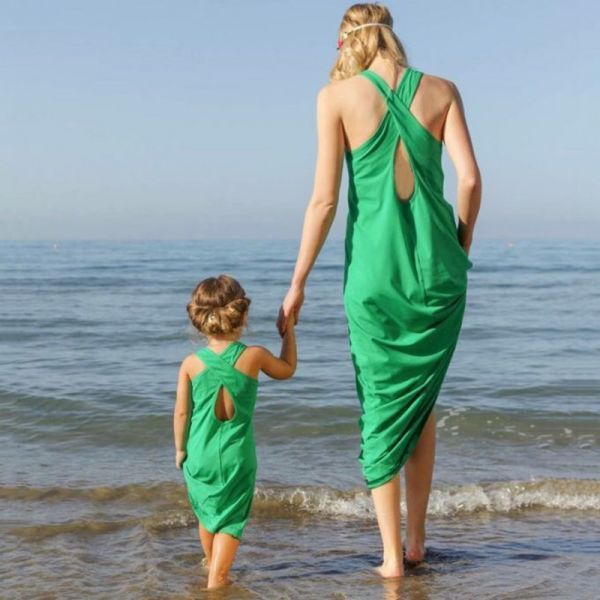 Vestido Mãe e Filha Verde Cod. 020