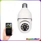Câmera de segurança lâmpada wifi ip - visão noturna, detector de movimento, rotação automática 360º