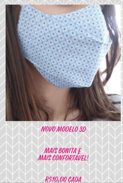 Máscara de Tecido - modelo 3D - escolha a estampa