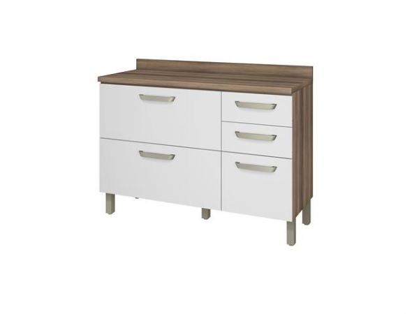 Balcao 120 2P3G Condessa Nogal Branco Nesher