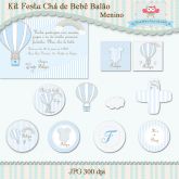 Kit  Festa Infantil Chá de Bebê Balão Menino