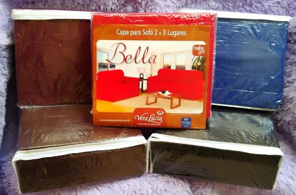Jogo Capa Sofas 2x3Lgs Bella Preto Vera Lucia