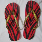 chinelo strass com estampa zebra