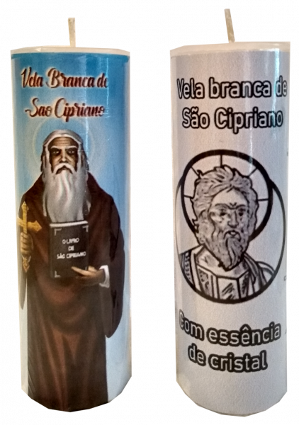Vela Branca de São Cipriano com Essência de Cristal