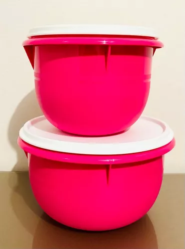 Tupperware Kit Tigela Batedeira Pink Rosa 1 Lt + 2 Lt