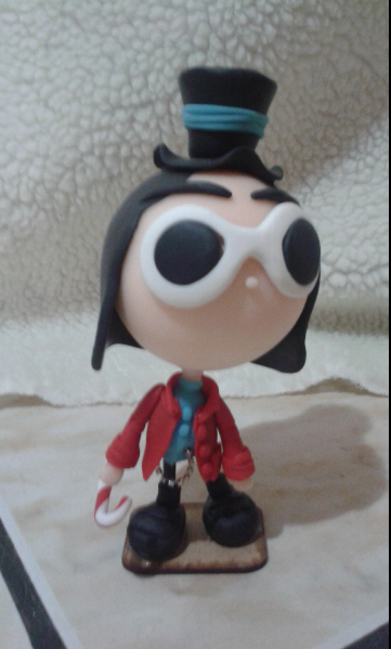 personagen colecionável ( willy wonka )   17 cm de autura