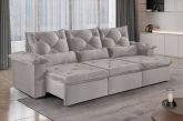 Estofado Retratil Reclinavel Atlas 290 3x80 Vel Inca Bege Claro 02 Idealle