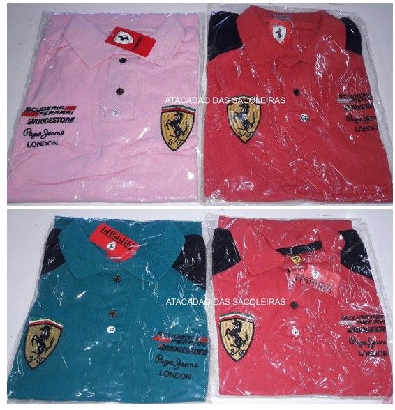 10 POLO FERRARI MALHA PIQUET