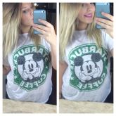 Blusa Decote Canoa Starbucks