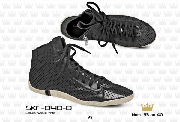 BOTA OSKLEN COURO NAPA PRETO - SKF-040-B