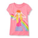 Beginning of Product Name Girls Short Sleeve Rainbow Fashion Girl Graphic Tee